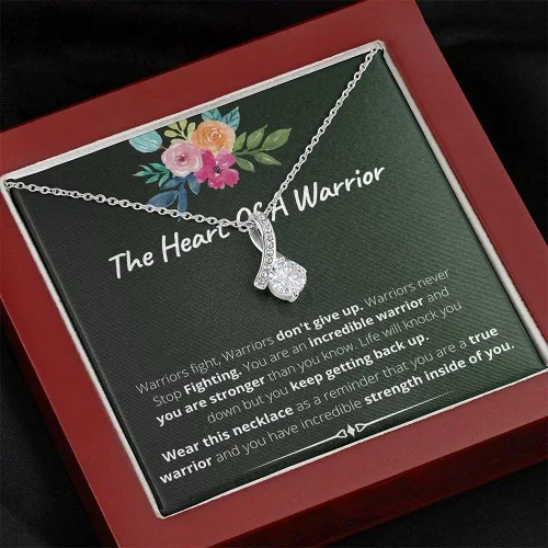 Vista 7 de Collar con tarjeta de mensaje joyería hecha a mano regalos de Navidad collar de supervivencia del cáncer regalo para mujeres mujeres sobrevivientes