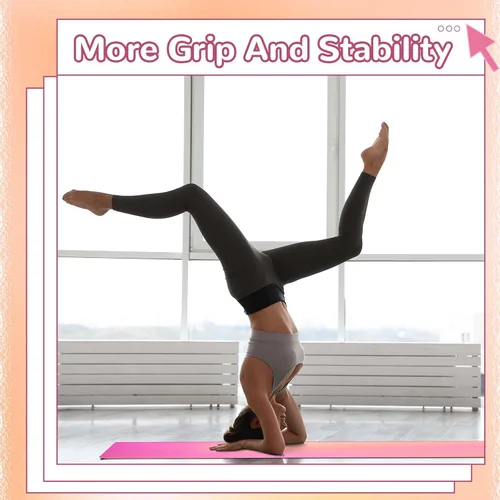 Vista 6 de Peryiter Toalla de yoga caliente, toalla de yoga con punto de agarre de microfibra antideslizante absorbente de sudor para pilates y fitness, 72 x