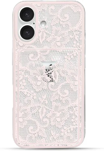 Vista 19 de NITITOP Funda para iPhone 13 transparente linda flor de encaje - flor negra negro (Black Bloom)