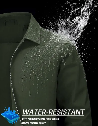 Vista 2 de MAGNIVIT Chaquetas ligeras para hombre, cortavientos ligeros, con cremallera completa, elegante, abrigo de golf, negocios, trabajo, vestido casual