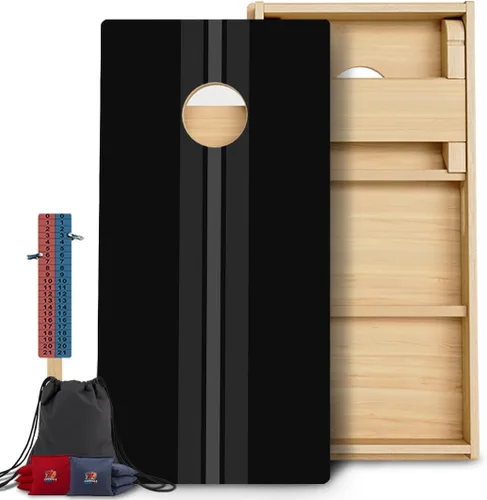 Vista 29 de CornholeGamesUSA Pro - Juego de tablas de Cornhole Fabricado en Estados Unidos Abedul báltico 3/4 Sin rebote Patas triples gruesas Dos
