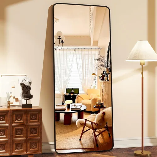 Vista 13 de XRAMFY Espejo rectangular de cuerpo completo de 56 x 21 pulgadas, con soporte para colgar en la pared, para dormitorio, sala de estar, dormitorio