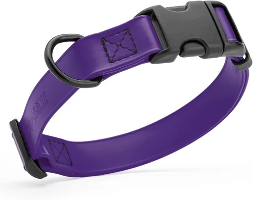 Vista 31 de Dogline Biothane - Collar impermeable para perro con hebilla de liberación rápida, resistente cincha de nailon recubierta con resistente y a prueba