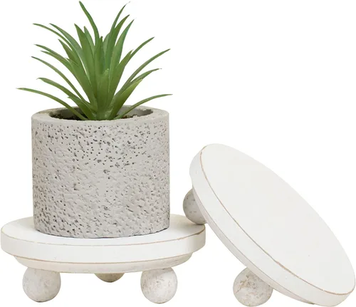 Vista 10 de Defined Deco - Mini elevadores de madera para exhibición, pequeños elevadores redondos de madera de 4 pulgadas, soporte de exhibición de pedestal