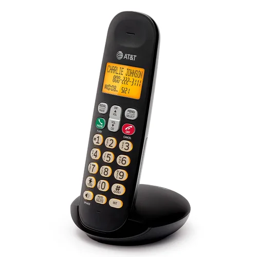 Vista 10 de AT&T Teléfono inalámbrico EL1101 DECT 6.0 Identificador de llamadas, teclado iluminado, pantalla LCD, altavoz dúplex completo, modo ECO, modo