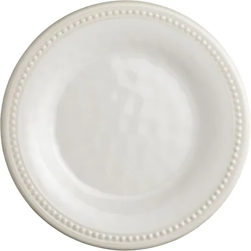 Vista 3 de UP UPware - Platos redondos de postre de melamina con cuentas, platos pequeños para servir, para aperitivos, aperitivos y guarniciones, crema, 6