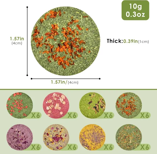 Vista 2 de ERKOON Timothy - Juguetes masticables de conejito de heno de Timothy, 100% naturales hechos a mano, golosinas molares para animales pequeños, pasto
