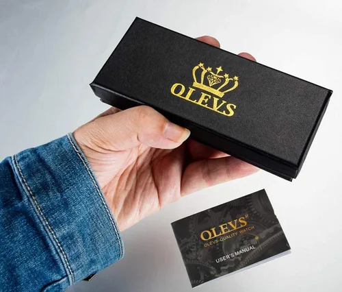Vista 7 de OLEVS Reloj de regalo para mujer con pulsera de oro rosa para mujer minimalista simple delgado casual analógico de cuarzo impermeable dos tonos