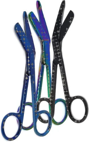 Vista 5 de Juego de 3 tijeras de vendaje para enfermera, médico, EMT Lister, 5.5 pulgadas, acero inoxidable, calidad premium, regalo ideal (PK1)