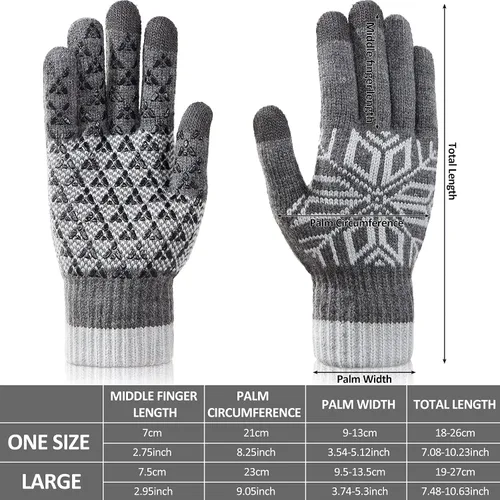Vista 2 de SATINIOR 4 pares de guantes de invierno para pantalla táctil, guantes cálidos con forro de lana, guantes térmicos con goma antideslizante