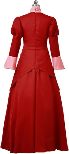 Vista 6 de Cenicienta Malvada Madrastra Señora Tremaine vestido rojo Cosplay traje