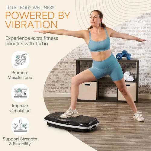 Vista 3 de Lifepro Vibration Plate Exercise Machine for Lymphatic Drainage — Whole Body Vibration Platform with Resistance Bands for Home Workout — Low-Impact