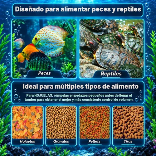 Vista 7 de AquaMiracle Alimentador Automático Programable para Peces en Acuario, Dispensador Automático de Comida para Peces con Temporizador, Alimentador