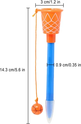 Vista 6 de KRIZJUES 10 bolígrafos de aro de baloncesto, suministros escolares kawaii, bonitos bolígrafos de tinta de gel de dibujos animados, bolígrafos