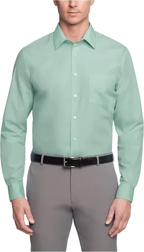Vista 25 de Van Heusen Mens Dress Shirt Regular Fit Poplin Solid Negro