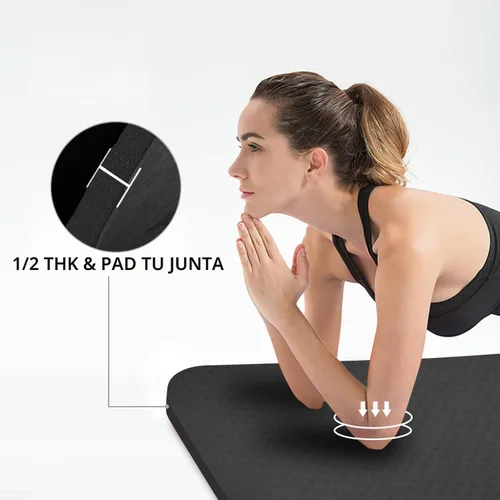 Vista 7 de Hatha Yoga Alfombrilla de Yoga Grande de TPE 6'x4'x1/2" Extra Gruesa Antideslizante - para Yoga, Pilates y Entrenamientos de Gimnasio en Casa