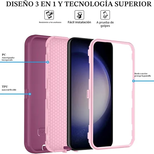 Vista 6 de ONOLA Funda para Samsung Galaxy S24+ / Funda S24 Plus con protector de pantalla HD [No es compatible con S24 / S24 Ultra], Funda de teléfono Vino