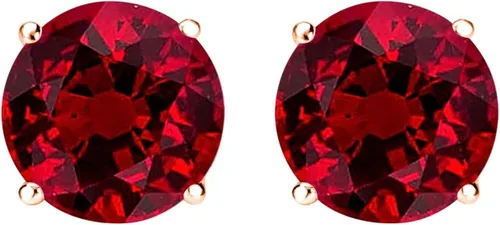 Vista 2 de 12-10 Carat Total Weight Natural Ruby Stud Earrings 4 Prong Push Back
