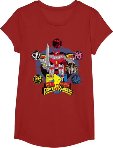 Vista 38 de Power Rangers Camiseta Megazord Asfalto