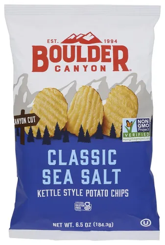 Vista 36 de Boulder Canyon Papas fritas - Hickory BBQ (1.5 oz/Caja de 55)