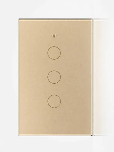 Vista 8 de Interruptor de pared inteligente WiFi, cableado neutro y sin neutro, dorado
