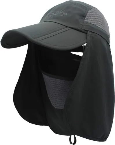 Vista 8 de Sombrero de sol transpirable de ala ancha UPF 50+ con solapa para el cuello, protección UV, gorra de secado rápido para verano, pesca al aire libre