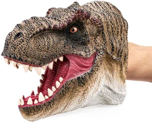 Vista 20 de Gemini&Genius Juguetes de dinosaurio Tyrannosaurus Rex marionetas de mano grandes de goma suave T-Rex cabeza de mano marioneta de mano juguetes