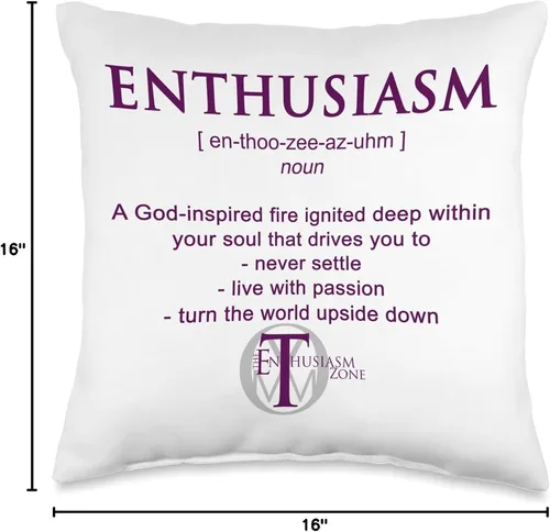 Vista 4 de Tommy Lanham The Enthusiasm Zone - Almohada (16 x 16 pulgadas), multicolor
