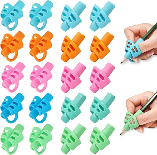 Vista 10 de KIGEAPUEL 20 piezas de empuñaduras para lápices para niños, entrenamiento ergonómico de la escritura, soporte para lápices, herramienta de escritura