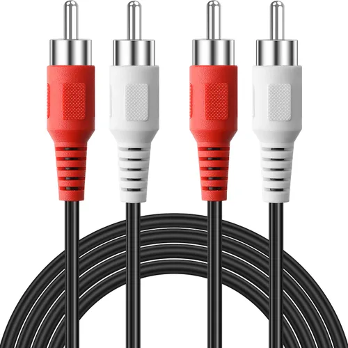 Vista 8 de Cables RCA, 2RCA macho a 2RCA macho, cable de subwoofer de audio estéreo doble blindado para cine en casa, HDTV, amplificador, sistemas de alta