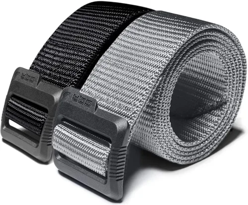 Vista 11 de CQR - cinturón táctico, cinturón resistente estilo militar, correa de malla EDC con hebilla de liberación rápida Paquete de 2 Dura Nylon Negro
