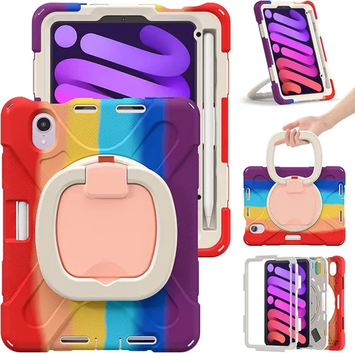Vista 38 de Funda para iPad Air de 3ª generación – Funda resistente para niños con soporte giratorio, soporte para lápices y correa de transporte para iPad