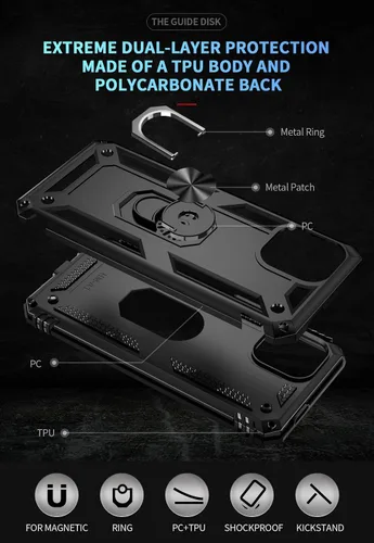 Vista 3 de Funda para Xiaomi Redmi A2 Caso,Cubierta de la caja del teléfono con soporte anti-caída para Xiaomi Redmi A1 220733SI 220733SG 220733SL 220743FI