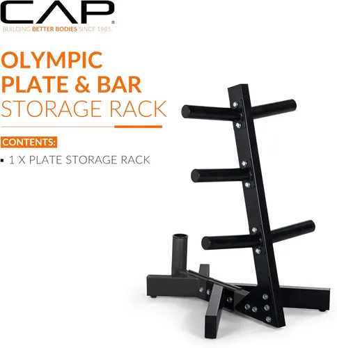 Vista 2 de CAP Barbell Estante de almacenamiento para árbol de placas olímpicas, varios