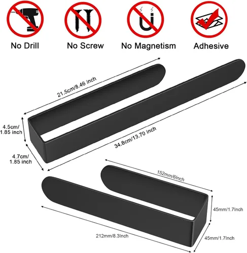 Vista 2 de HUFEEOH Soporte adhesivo para toallas de mano, toallero de 8 pulgadas adhesivo y toallero de barra de 14 pulgadas montado en la pared, soporte