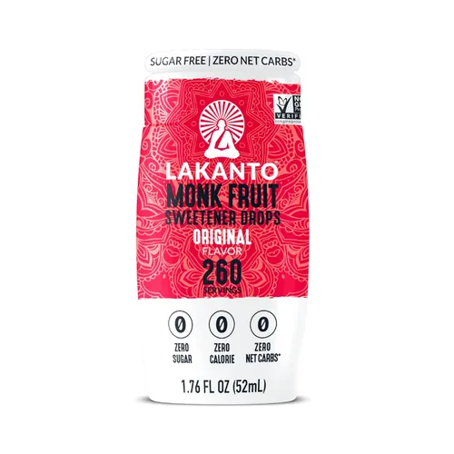 Vista 11 de Lakanto Monk Fruit Extract Drops, caramelo, edulcorante sin azúcar, 1.76