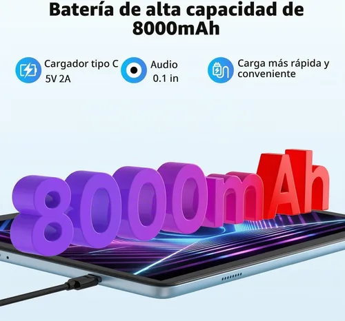 Vista 5 de Tablet Android 15, tabletas 2 en 1 de 10 pulgadas con funda para teclado y lápiz capacitivo, procesador Octa-Core de 128 GB, Wi-Fi 6 5G, pantalla HD