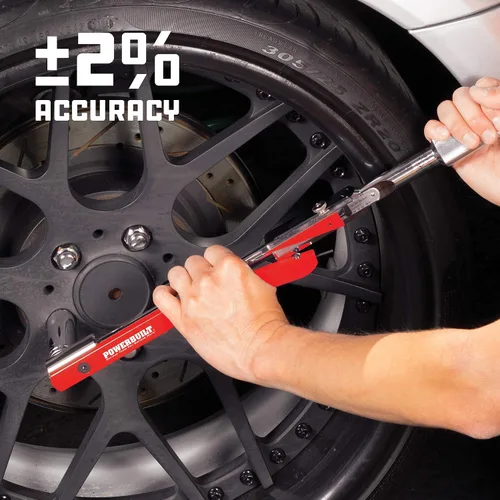 Vista 6 de Powerbuilt Llave dinamométrica de transmisión de 1/2 pulgada con viga deflectora, rango de torque exacto de 20 a 220 libras-pie, medición precisa