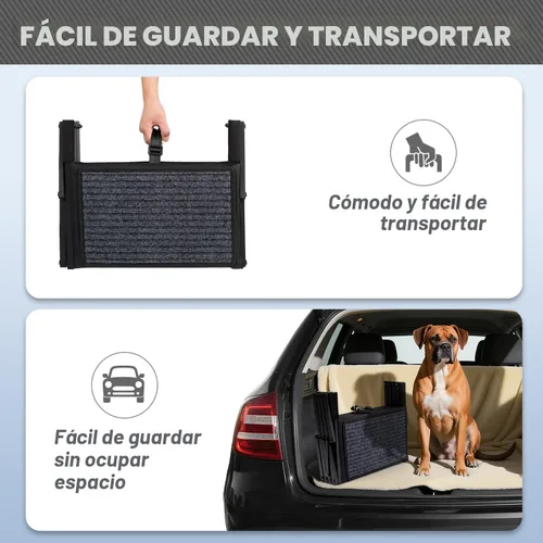 Vista 4 de Escaleras plegables para perros grandes, con superficie antideslizante, rampa ligera con capacidad para hasta 250 libras, 5 escalones