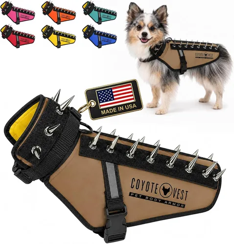 Vista 34 de CoyoteVest Chaleco Protector de Arnés para Perro, Accesorios Reflectantes para Perro con Picos para Proteger a tu Mascota de Ataques de Rapaces