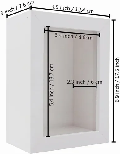 Vista 2 de Marco Shadow Box, blanco, madera, 4x6