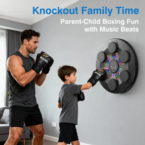 Vista 3 de Upgrade Music Boxing Machine For Adults Kids, Interactive Music Punching Machine with Gloves 12 Modes 12 Speeds, Wall Mounted Electronic Boxing