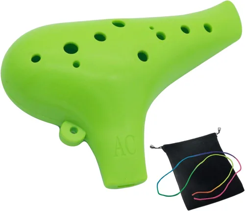 Vista 8 de Aestivate Instrumento Ocarina de plástico Ocarina 12 Agujeros Ocarina Alto C Instrumento Ocarina de 12 Agujeros Instrumento Fácil (naranja)