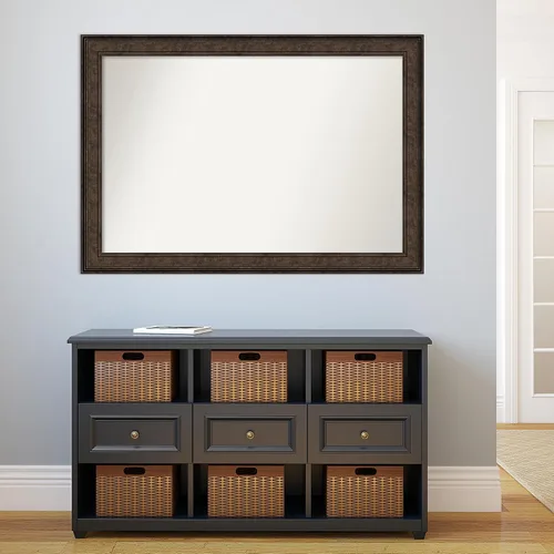 Vista 970 de Amanti Art Espejo de pared personalizado no biselado (25 x 25 pulgadas), marco de bronce acentuado, varios tamaños personalizados, espejo de baño
