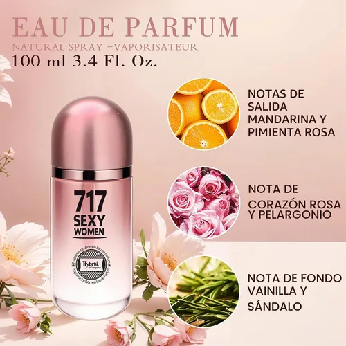 Vista 3 de Hybrid & Company 717 Fragancia sexy para mujer, Eau De Parfum Natural Spray aroma dulce, 3.4 onzas líquidas