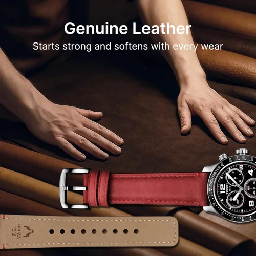 Vista 22 de Fullmosa Correa de reloj de liberación rápida de 0.866 in, 0.787 in y 0.709 in, bandas de cuero bruñido para Samsung Galaxy Watch/Garmin Watch