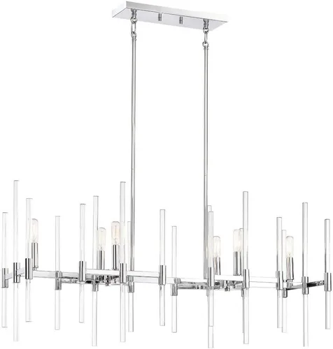 Vista 3 de Minka Lavery 3096-77 - Lámpara de araña de isla para comedor, 6 luces, 360 vatios, cromada