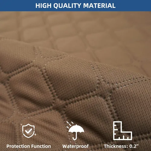 Vista 3 de Eismodra Fundas Impermeables para Sillas Reclinables para Fundas de Sofá Reclinable Cojín de Asiento, Funda de Sofá Antideslizante para Perros Marrón