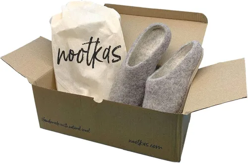 Vista 6 de Nootkas Pantuflas tipo mule para mujer de lana merino de fieltro 'Astoria