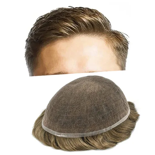 Vista 36 de Men Toupee Hairpiece Human Hair System Mens Hair Piece Bleached Knot Full Lace Toupee For Men Protesis Capilar Mens Toupee 6X8 1# Jet Black 100%